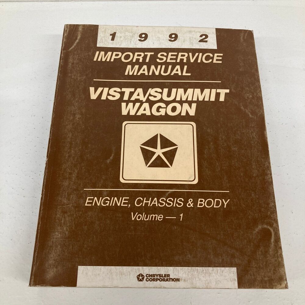 Vista/Summit Wagon Service Manual Chrysler 1992